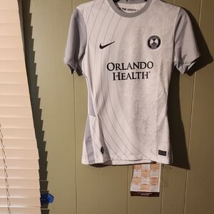 Nike White and Gray Soccer Jersey